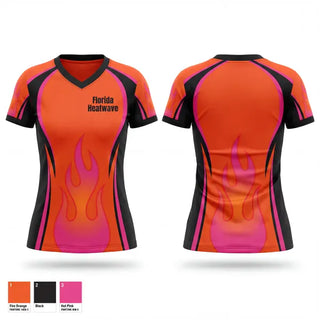 Womens Soccer Jersey, Florida Heatwave, Women's Soccer, Teamtime, Team time, sublimation, custom sports apparel, team uniforms, spirit wear, spiritwear, sports uniforms, custom shirts, team store, custom team store, fundraiser sports, apparel fundraiser