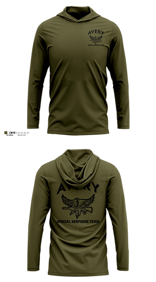 Long Sleeve hooded sunshirt, Avery SRT, Police, Teamtime, Team time, sublimation, custom sports apparel, team uniforms, spirit wear, spiritwear, sports uniforms, custom shirts, team store, custom team store, fundraiser sports, apparel fundraiser