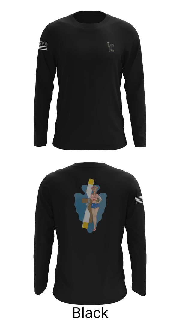Long Sleeve Performance Shirt, B Co 1/114th Maintenance, Army, Teamtime, Team time, sublimation, custom sports apparel, team uniforms, spirit wear, spiritwear, sports uniforms, custom shirts, team store, custom team store, fundraiser sports, apparel fundraiser