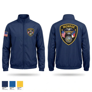 Windbreaker, Monroe police department, Police, Teamtime, Team time, sublimation, custom sports apparel, team uniforms, spirit wear, spiritwear, sports uniforms, custom shirts, team store, custom team store, fundraiser sports, apparel fundraiser