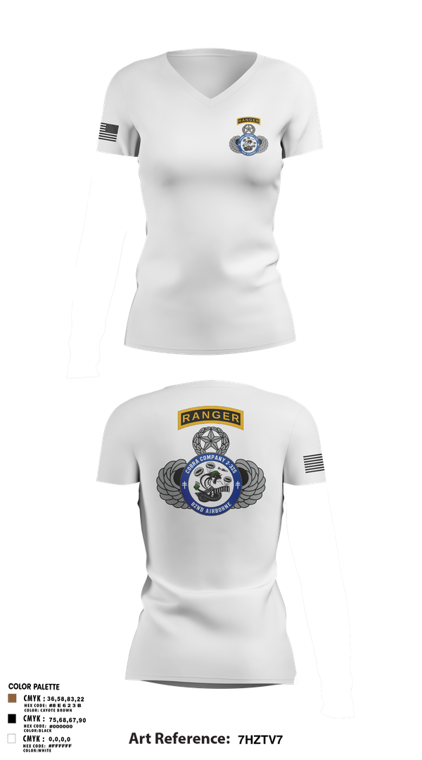 Womens Short Sleeve Vneck Shirt, Cobra Company, , Teamtime, Team time, sublimation, custom sports apparel, team uniforms, spirit wear, spiritwear, sports uniforms, custom shirts, team store, custom team store, fundraiser sports, apparel fundraiser