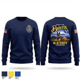 Crew Neck Sweatshirt, Bristol Tennessee Police Department K9 Unit, Police, Teamtime, Team time, sublimation, custom sports apparel, team uniforms, spirit wear, spiritwear, sports uniforms, custom shirts, team store, custom team store, fundraiser sports, apparel fundraiser
