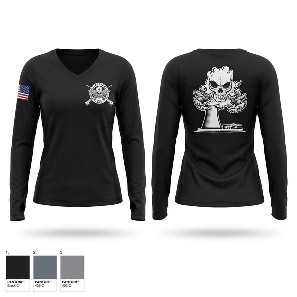Womens Long Sleeve Vneck Shirt, Salem Hope Creek Adversaries, Police, Teamtime, Team time, sublimation, custom sports apparel, team uniforms, spirit wear, spiritwear, sports uniforms, custom shirts, team store, custom team store, fundraiser sports, apparel fundraiser