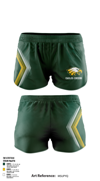 Womens Shorts, Eagles, Cheer, Teamtime, Team time, sublimation, custom sports apparel, team uniforms, spirit wear, spiritwear, sports uniforms, custom shirts, team store, custom team store, fundraiser sports, apparel fundraiser