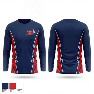 Long Sleeve Performance Shirt, Manalapan Braves 9U Blue, Baseball, Teamtime, Team time, sublimation, custom sports apparel, team uniforms, spirit wear, spiritwear, sports uniforms, custom shirts, team store, custom team store, fundraiser sports, apparel fundraiser