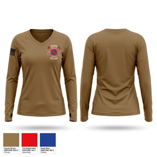 Womens Long Sleeve Vneck Shirt, Oak Point ERT, Fire Department, Teamtime, Team time, sublimation, custom sports apparel, team uniforms, spirit wear, spiritwear, sports uniforms, custom shirts, team store, custom team store, fundraiser sports, apparel fundraiser