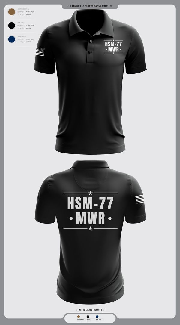 Short Sleeve Performance Polo, HSM-77 MWR, , Teamtime, Team time, sublimation, custom sports apparel, team uniforms, spirit wear, spiritwear, sports uniforms, custom shirts, team store, custom team store, fundraiser sports, apparel fundraiser