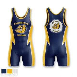 Wrestling Singlet, Olmsted Falls Bulldogs, Wrestling, Teamtime, Team time, sublimation, custom sports apparel, team uniforms, spirit wear, spiritwear, sports uniforms, custom shirts, team store, custom team store, fundraiser sports, apparel fundraiser