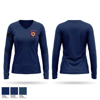 Womens Long Sleeve Vneck Shirt, Tri-Township Fire Department, Fire Department, Teamtime, Team time, sublimation, custom sports apparel, team uniforms, spirit wear, spiritwear, sports uniforms, custom shirts, team store, custom team store, fundraiser sports, apparel fundraiser