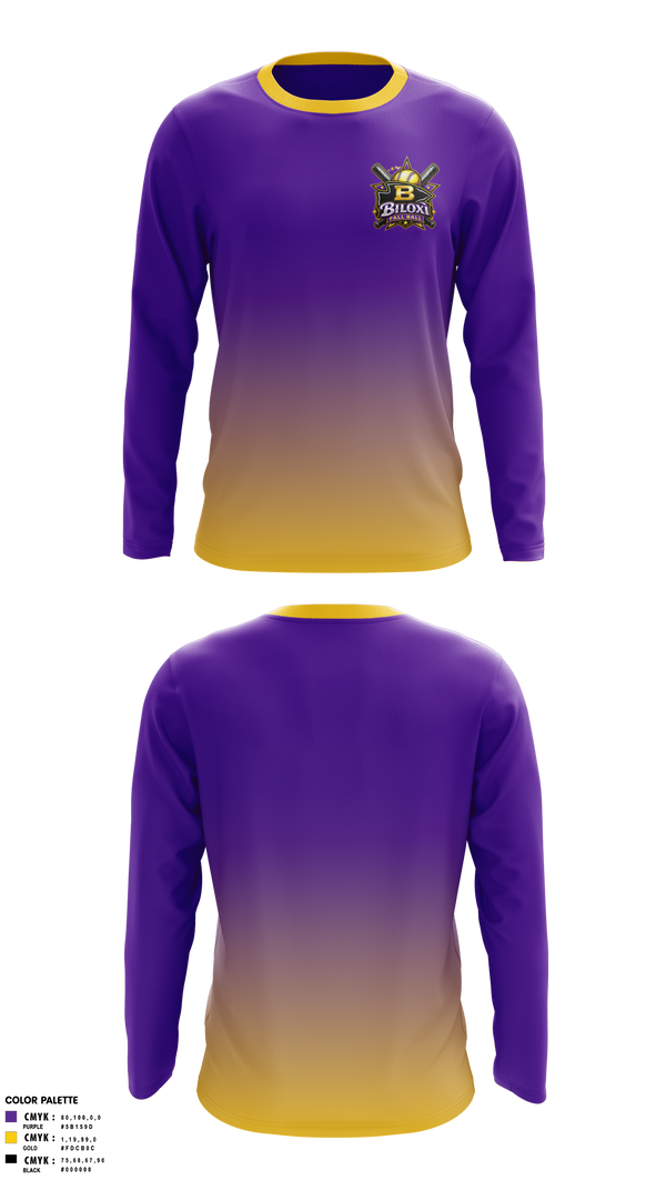 Long Sleeve Rash Guard Shirt, Biloxi, Softball, Teamtime, Team time, sublimation, custom sports apparel, team uniforms, spirit wear, spiritwear, sports uniforms, custom shirts, team store, custom team store, fundraiser sports, apparel fundraiser