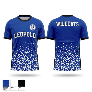 Soft Poly Tee Cotton Like Feel, Leopold, Cross Country, Teamtime, Team time, sublimation, custom sports apparel, team uniforms, spirit wear, spiritwear, sports uniforms, custom shirts, team store, custom team store, fundraiser sports, apparel fundraiser