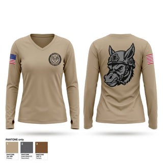 Womens Long Sleeve Vneck Shirt, 206th Sig Co., Army, Teamtime, Team time, sublimation, custom sports apparel, team uniforms, spirit wear, spiritwear, sports uniforms, custom shirts, team store, custom team store, fundraiser sports, apparel fundraiser