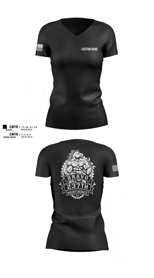 Womens Short Sleeve Vneck Shirt, BRAVO 237th BSB, Army, Teamtime, Team time, sublimation, custom sports apparel, team uniforms, spirit wear, spiritwear, sports uniforms, custom shirts, team store, custom team store, fundraiser sports, apparel fundraiser