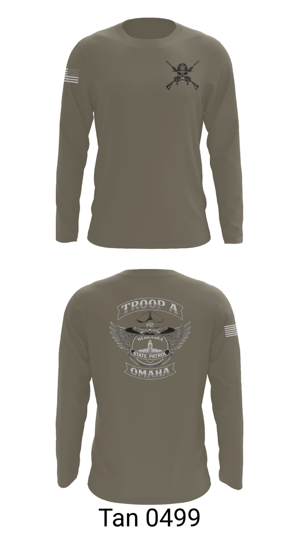 Long Sleeve Performance Shirt, Troop A, Police, Teamtime, Team time, sublimation, custom sports apparel, team uniforms, spirit wear, spiritwear, sports uniforms, custom shirts, team store, custom team store, fundraiser sports, apparel fundraiser