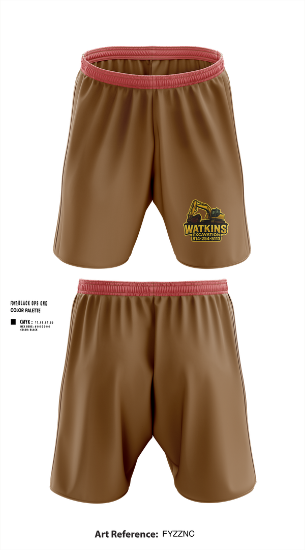 Athletic Shorts With Pockets, 252 EngineersWatkins Excavation, , Teamtime, Team time, sublimation, custom sports apparel, team uniforms, spirit wear, spiritwear, sports uniforms, custom shirts, team store, custom team store, fundraiser sports, apparel fundraiser