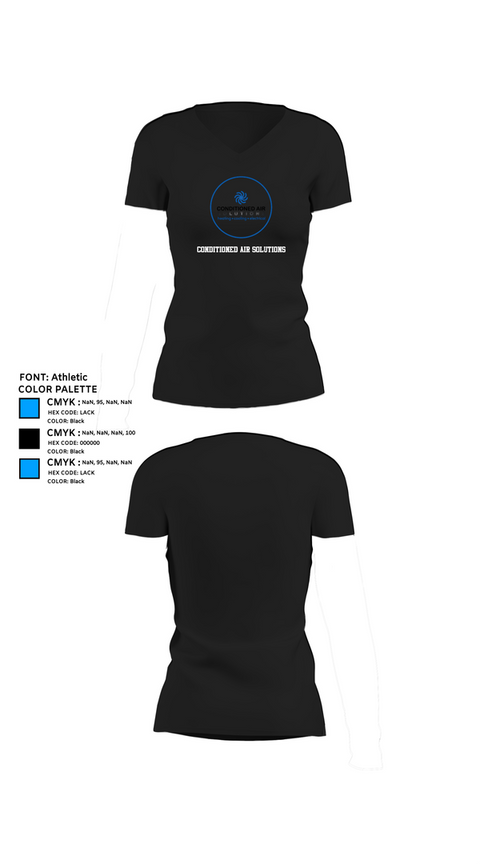 Womens Short Sleeve Vneck Shirt, Conditioned Air Solutions, , Teamtime, Team time, sublimation, custom sports apparel, team uniforms, spirit wear, spiritwear, sports uniforms, custom shirts, team store, custom team store, fundraiser sports, apparel fundraiser