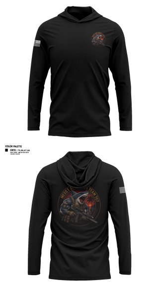 Long Sleeve Performance Shirt with hood, MESG1 DET-GUAM COMMAND SHIRT, Navy, Teamtime, Team time, sublimation, custom sports apparel, team uniforms, spirit wear, spiritwear, sports uniforms, custom shirts, team store, custom team store, fundraiser sports, apparel fundraiser