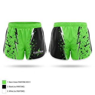 Womens Shorts, ELEKTRIK ELITE TRACK CLUB, Track & Field, Teamtime, Team time, sublimation, custom sports apparel, team uniforms, spirit wear, spiritwear, sports uniforms, custom shirts, team store, custom team store, fundraiser sports, apparel fundraiser