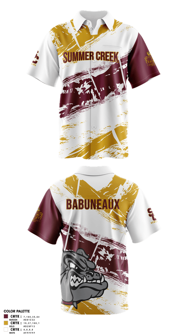 Short Sleeve Bowling Jersey, Summer Creek High School Bowling, Bowling, Teamtime, Team time, sublimation, custom sports apparel, team uniforms, spirit wear, spiritwear, sports uniforms, custom shirts, team store, custom team store, fundraiser sports, apparel fundraiser