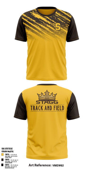 A.A Stagg High School Track & Field 25952032 Short Sleeve Performance Shirt - 1