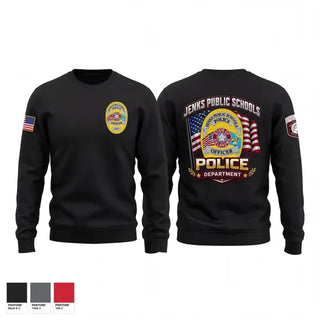 Crew Neck Sweatshirt, Jenks Public Schools Police Department, Police, Teamtime, Team time, sublimation, custom sports apparel, team uniforms, spirit wear, spiritwear, sports uniforms, custom shirts, team store, custom team store, fundraiser sports, apparel fundraiser