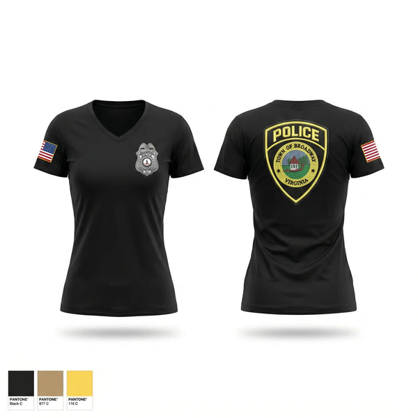 Womens Short Sleeve Vneck Shirt, Broadway Police, Police, Teamtime, Team time, sublimation, custom sports apparel, team uniforms, spirit wear, spiritwear, sports uniforms, custom shirts, team store, custom team store, fundraiser sports, apparel fundraiser