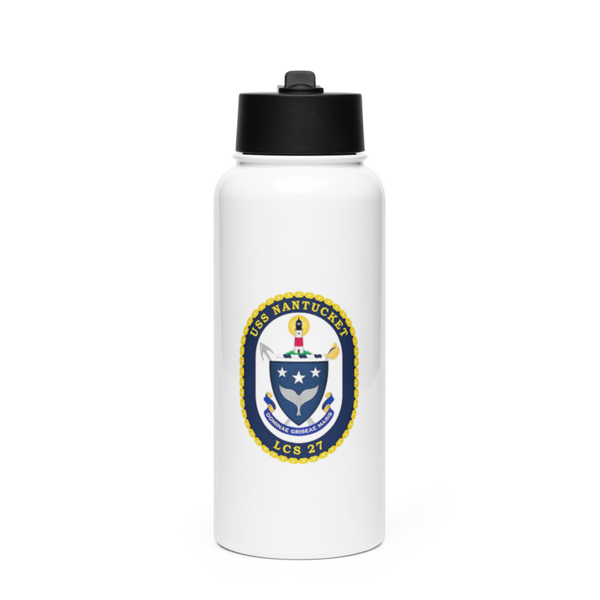 USS NANTUCKET LCS 27 12306248 Stainless Steel Water Bottle with a Straw Lid