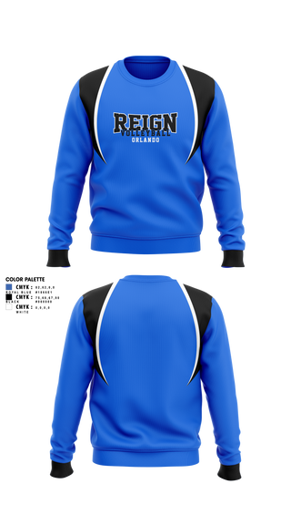 Crew Neck Sweatshirt, Reign volleyball Orlando, Women's Volleyball, Teamtime, Team time, sublimation, custom sports apparel, team uniforms, spirit wear, spiritwear, sports uniforms, custom shirts, team store, custom team store, fundraiser sports, apparel fundraiser