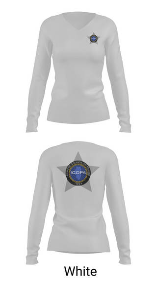 Womens Long Sleeve Vneck Shirt, Illinois Council of Police, Police, Teamtime, Team time, sublimation, custom sports apparel, team uniforms, spirit wear, spiritwear, sports uniforms, custom shirts, team store, custom team store, fundraiser sports, apparel fundraiser
