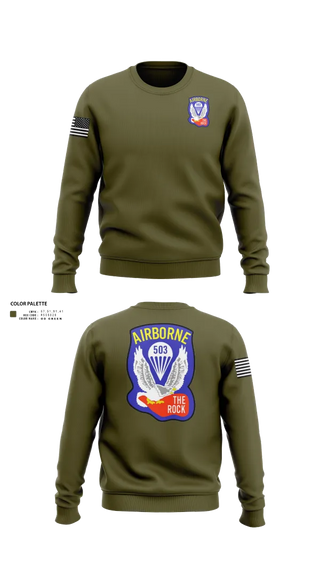 Crew Neck Sweatshirt, 1st Battalion 503rd Infantry Regiment, , Teamtime, Team time, sublimation, custom sports apparel, team uniforms, spirit wear, spiritwear, sports uniforms, custom shirts, team store, custom team store, fundraiser sports, apparel fundraiser