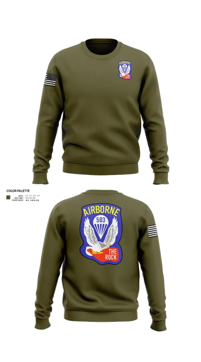 1st Battalion 503rd Infantry Regiment 53542236 Crew Neck Sweatshirt - 22