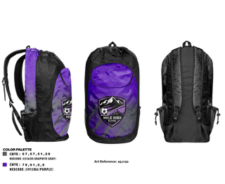 Gear Bag, Mile High Elites FC, Men's Soccer, Teamtime, Team time, sublimation, custom sports apparel, team uniforms, spirit wear, spiritwear, sports uniforms, custom shirts, team store, custom team store, fundraiser sports, apparel fundraiser