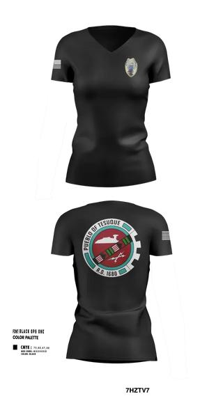 Womens Short Sleeve Vneck Shirt, Tesuque Police, Police, Teamtime, Team time, sublimation, custom sports apparel, team uniforms, spirit wear, spiritwear, sports uniforms, custom shirts, team store, custom team store, fundraiser sports, apparel fundraiser