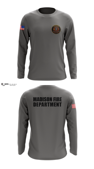Long Sleeve Performance Shirt, Madison Fire Department, Fire Department, Teamtime, Team time, sublimation, custom sports apparel, team uniforms, spirit wear, spiritwear, sports uniforms, custom shirts, team store, custom team store, fundraiser sports, apparel fundraiser