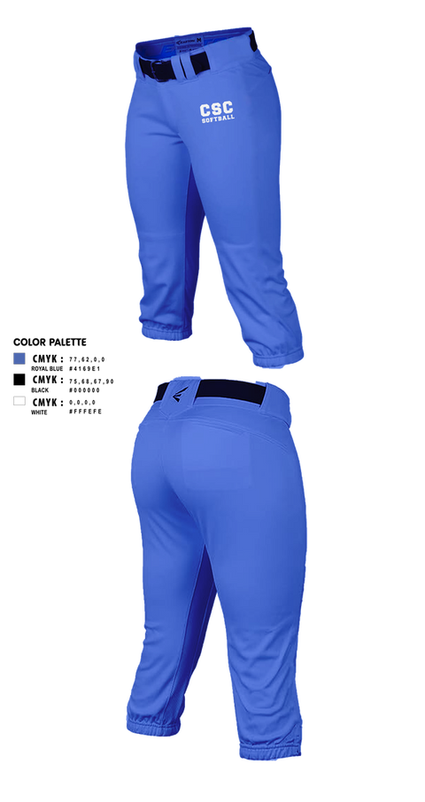 Softball Pants, CSC Softball, Softball, Teamtime, Team time, sublimation, custom sports apparel, team uniforms, spirit wear, spiritwear, sports uniforms, custom shirts, team store, custom team store, fundraiser sports, apparel fundraiser