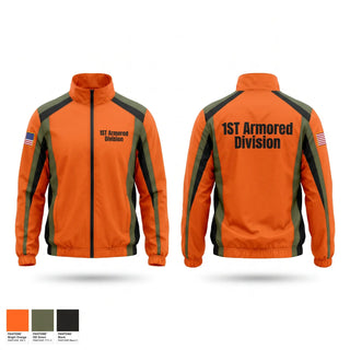 Windbreaker, 1ST Armored Division, Army, Teamtime, Team time, sublimation, custom sports apparel, team uniforms, spirit wear, spiritwear, sports uniforms, custom shirts, team store, custom team store, fundraiser sports, apparel fundraiser