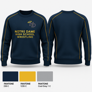 Crew Neck Sweatshirt, Notre Dame High School Wrestling, Wrestling, Teamtime, Team time, sublimation, custom sports apparel, team uniforms, spirit wear, spiritwear, sports uniforms, custom shirts, team store, custom team store, fundraiser sports, apparel fundraiser
