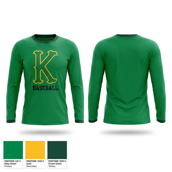 Long Sleeve Performance Shirt, Kennedy High School, Baseball, Teamtime, Team time, sublimation, custom sports apparel, team uniforms, spirit wear, spiritwear, sports uniforms, custom shirts, team store, custom team store, fundraiser sports, apparel fundraiser