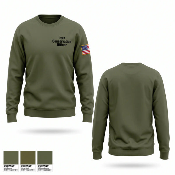 Crew Neck Sweatshirt, Iowa Conservation Officer, Police, Teamtime, Team time, sublimation, custom sports apparel, team uniforms, spirit wear, spiritwear, sports uniforms, custom shirts, team store, custom team store, fundraiser sports, apparel fundraiser
