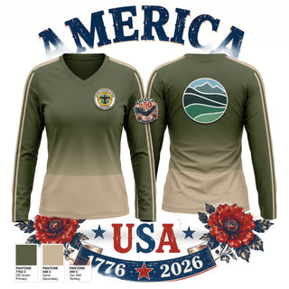 Womens Long Sleeve Vneck Shirt, County of Nevada, , Teamtime, Team time, sublimation, custom sports apparel, team uniforms, spirit wear, spiritwear, sports uniforms, custom shirts, team store, custom team store, fundraiser sports, apparel fundraiser