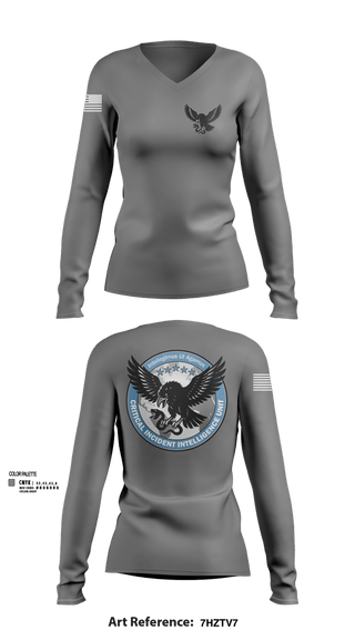 Womens Long Sleeve Vneck Shirt, Critical Incident Intelligence Unit, , Teamtime, Team time, sublimation, custom sports apparel, team uniforms, spirit wear, spiritwear, sports uniforms, custom shirts, team store, custom team store, fundraiser sports, apparel fundraiser