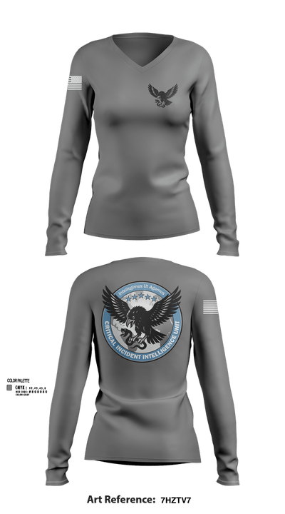 Critical Incident Intelligence Unit 55950160 Women's Long Sleeve V-neck Shirt - 103