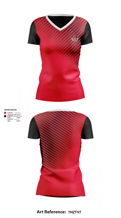 Red Springs Red Devils 1558638 Women's Short Sleeve V-neck Shirt - 3