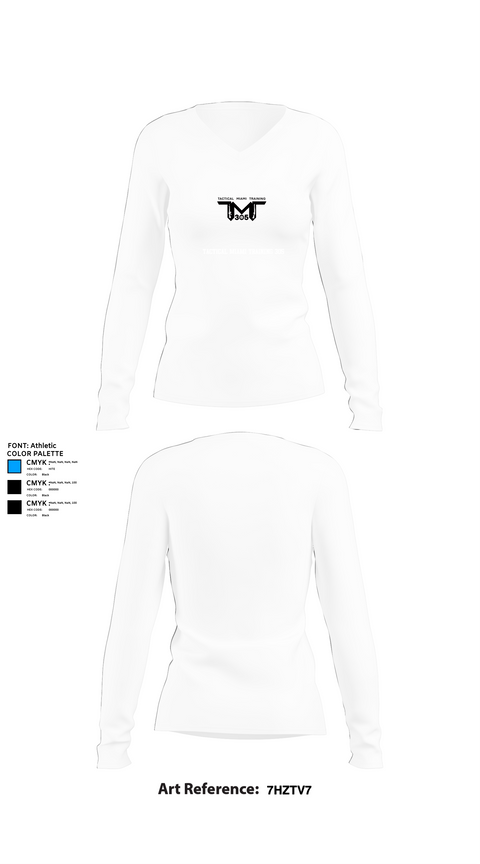 Womens Long Sleeve Vneck Shirt, Tactical Miami Training 305, , Teamtime, Team time, sublimation, custom sports apparel, team uniforms, spirit wear, spiritwear, sports uniforms, custom shirts, team store, custom team store, fundraiser sports, apparel fundraiser