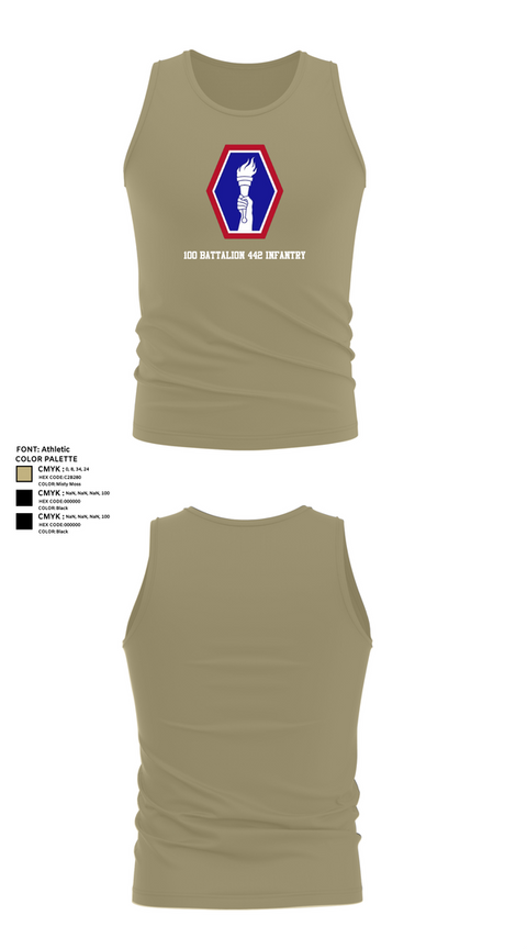 Tank Top, 100 Battalion 442 Infantry, Army, Teamtime, Team time, sublimation, custom sports apparel, team uniforms, spirit wear, spiritwear, sports uniforms, custom shirts, team store, custom team store, fundraiser sports, apparel fundraiser