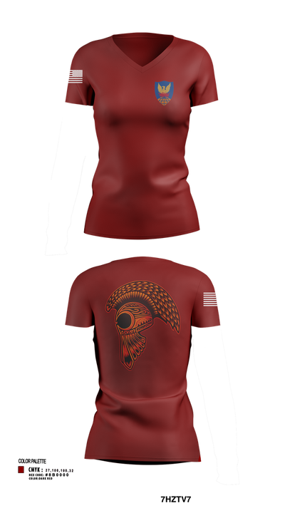 HHC, 311th (T)SC 14853900 Women's Short Sleeve V-neck Shirt - 102