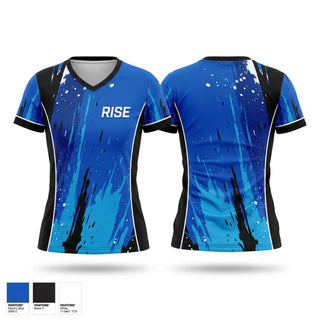 Womens Short Sleeve Vneck Shirt, RISE, Women's Volleyball, Teamtime, Team time, sublimation, custom sports apparel, team uniforms, spirit wear, spiritwear, sports uniforms, custom shirts, team store, custom team store, fundraiser sports, apparel fundraiser