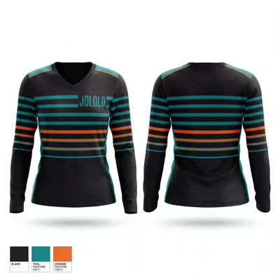 Jololo 43719307 Women's Long Sleeve V-neck Shirt - 1