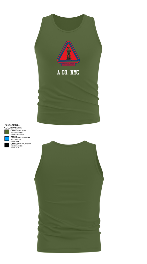Tank Top, A Co, NYC, , Teamtime, Team time, sublimation, custom sports apparel, team uniforms, spirit wear, spiritwear, sports uniforms, custom shirts, team store, custom team store, fundraiser sports, apparel fundraiser