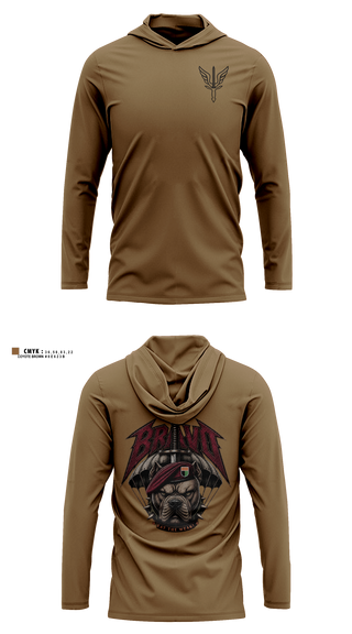 Long Sleeve hooded sunshirt, B. CO, 112th SIG BN, Army, Teamtime, Team time, sublimation, custom sports apparel, team uniforms, spirit wear, spiritwear, sports uniforms, custom shirts, team store, custom team store, fundraiser sports, apparel fundraiser